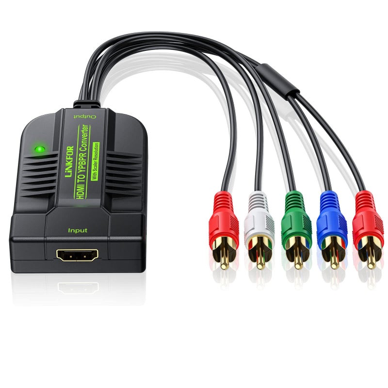 LiNKFOR 1080P HDMI to Component Converter HDMI to YPbPr Converter HDMI to Video Adapter HDMI to 5RCA RGB YPbPr Converter for HDTV box Apple TV PC PS3 Roku Blu-Ray DVD - Image 1
